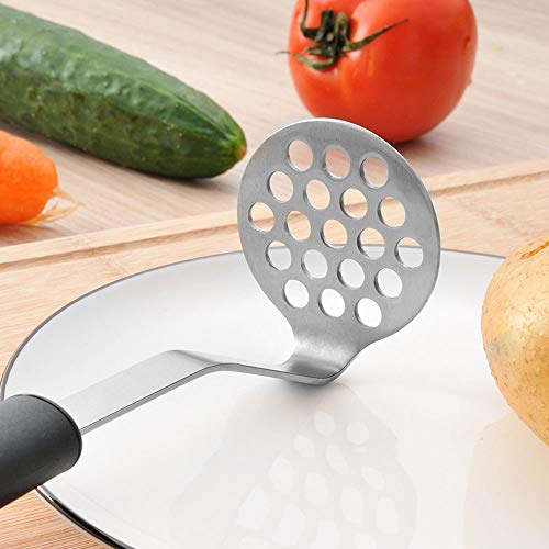 Longyisound - Prensador de patatas profesional de 24,5 cm, prensador de cocina de acero inoxidable grueso de espejos pulidos y no soldados, prensa de patatas para puré de patatas, verduras y frutas