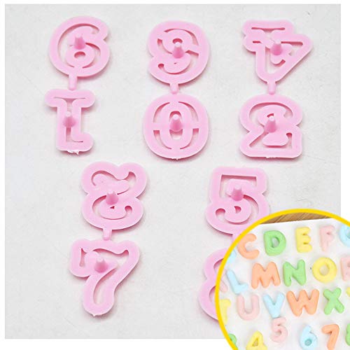 longyisound Set de 62 Cortadores Fondant Letras Moldes Letras Repostería, con Formas de Números y Letras Cortador de Alfabeto para Decoración de Pasteles
