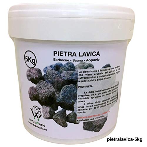 LordsWorld - Pietra Lavica - 5Kg Pietra Lavica para la Barbacoa, Sauna y decoración del Acuario - Roca de la Lava para la Barbacoa y el Gas Estufas - Pietralavica-5kg