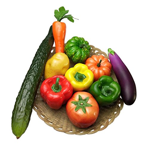 Lorigun - Juego de 10 piezas de verduras artificiales para decoración de cocina, decoración del hogar, decoración realista de verduras falsas
