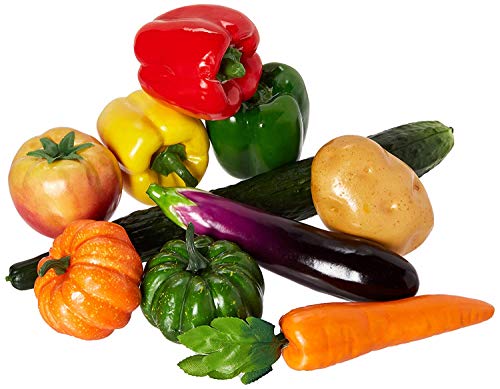 Lorigun - Juego de 10 piezas de verduras artificiales para decoración de cocina, decoración del hogar, decoración realista de verduras falsas