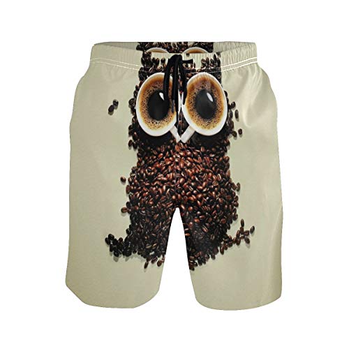 LORONA Búho Cafetera Cortos de secado rápido Bañadores de baño de playa Multicolor multicolor L