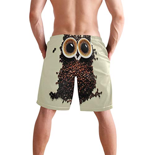 LORONA Búho Cafetera Cortos de secado rápido Bañadores de baño de playa Multicolor multicolor L