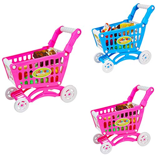 Lorsoul Niños Moda Decoración Mini Cart Juguete de los niños Carrito de la Compra Juego de Juego de la Carretilla de Mano Fruta Vegetales