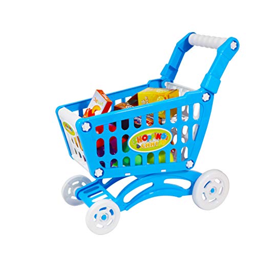Lorsoul Niños Moda Decoración Mini Cart Juguete de los niños Carrito de la Compra Juego de Juego de la Carretilla de Mano Fruta Vegetales