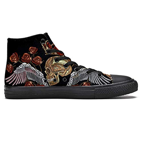 LORVIES - Corona de oro con diseño de calavera humana y alas de ángel, (multicolor), 41 EU