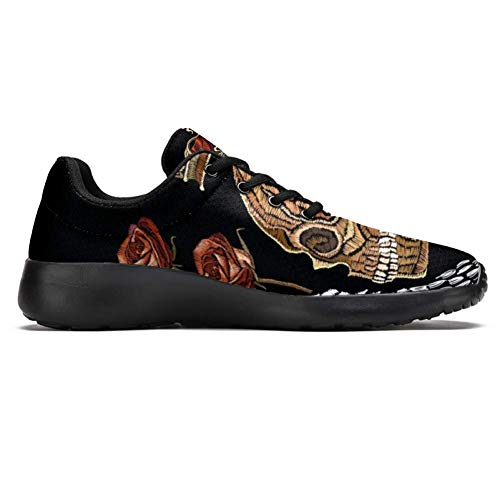 LORVIES - Corona de oro con diseño de calavera humana y alas de ángel para hombre, (multicolor), 42.5 EU