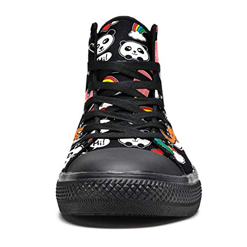 LORVIES Donuts de Panda lindo y diseño de corazón de nubes de helado, zapatillas altas de tela para hombre, zapatillas deportivas, (multicolor), 45 EU