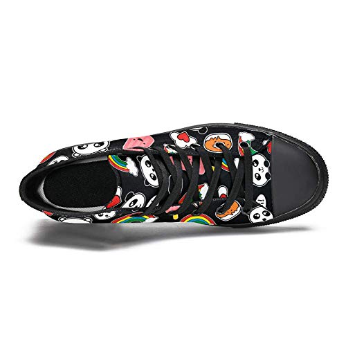 LORVIES Donuts de Panda lindo y diseño de corazón de nubes de helado, zapatillas altas de tela para hombre, zapatillas deportivas, (multicolor), 45 EU
