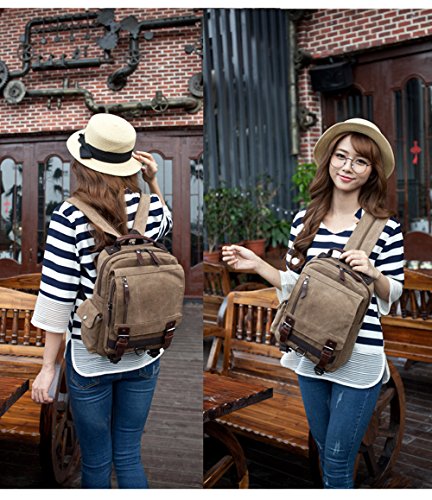 LOSMILE Mochila Hombres Mujer Lona Bolso de Bandolera La Bolsa de Mensajero Bolsa de Lona Bolsa de Hombro Messenger Bag Backpack. (Azul Profundo)