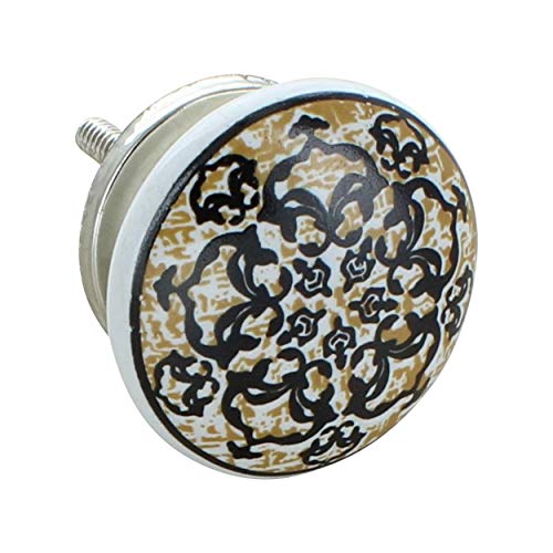 Lot de 10 boutons de porte en céramique Énergie Positive VI, style vintage chic - Poignées de placard / tiroir par G Décor