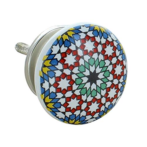 Lot de 10 boutons de porte en céramique Énergie Positive VI, style vintage chic - Poignées de placard / tiroir par G Décor