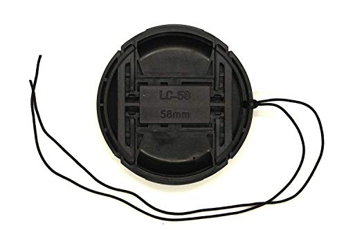 Lote de 2 tapas de objetivo central de 58 mm para Canon 1500D 1300D 200D EF-S 18-55mm EF 50mm f/1.4 lente / Nikkor lente de 55-300mm 50mm/1,4 G / Fujifilm X-A10 X-A3 XC16-50mm X-T20 X-T3 XF18-55mm
