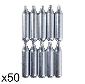 Lote de bombonas de CO2 para airsoft (12 gr, 50 unidades).