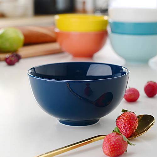 LOVECASA Cuencos de Cereales, 6PCS Juego de Tazones Desayuno, Tazón de Merienda, Cuencos de Porcelana Colores