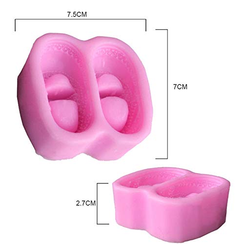 Lovelegis - Molde de silicona para uso alimentario - SA155 - Par de zapatos - Zapatos - Niña - Pasta de azúcar - Fondant - Tartas - Pancake - Muffin - Decoraciones - Cocina