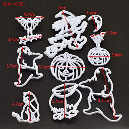 LQH 11pcs Pastel de Halloween del Molde del Chocolate Herramienta de decoración Pasta de azúcar del Cortador de la Galleta