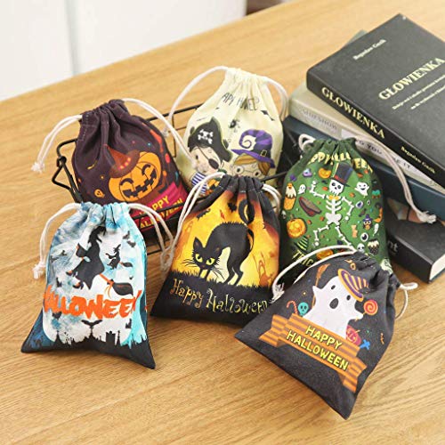 LQH Bolso de Halloween con cordón Bolso de la chuchería de Caramelo Bolsa de Regalo for la decoración de Fiesta de Halloween (Size : E)