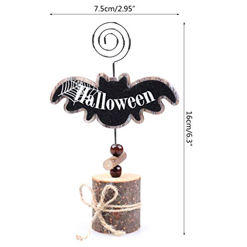 LQH Decoración de Halloween de Madera Natural de Mensaje Nombre Número de Tarjeta del Lugar del Tenedor de la Foto (Color : 2)