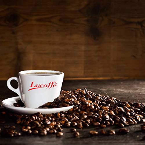 Lucaffé Caffe Descafeinado, granos de café 100% Arábica, bolsa de café 700 gr. ahorra aroma, café descafeinado naturalmente, sabor dulce, cuerpo completo, crema espesa, aroma agradable