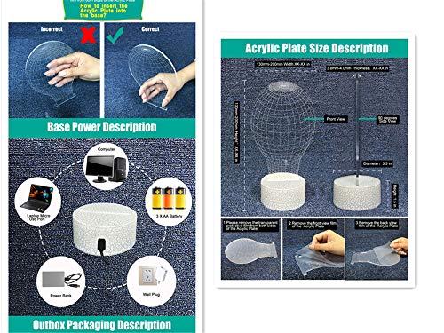 Luces de ilusión 3D de forma blanca de forma marciana Luz de noche de regalo de Navidad 7 colores Interruptor táctil/remoto luces de decoración de escritorio regalo de cumpleaños USB/AA con pilas