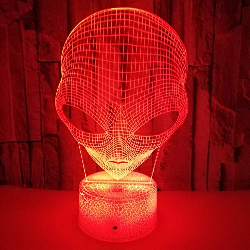 Luces de ilusión 3D de forma blanca de forma marciana Luz de noche de regalo de Navidad 7 colores Interruptor táctil/remoto luces de decoración de escritorio regalo de cumpleaños USB/AA con pilas