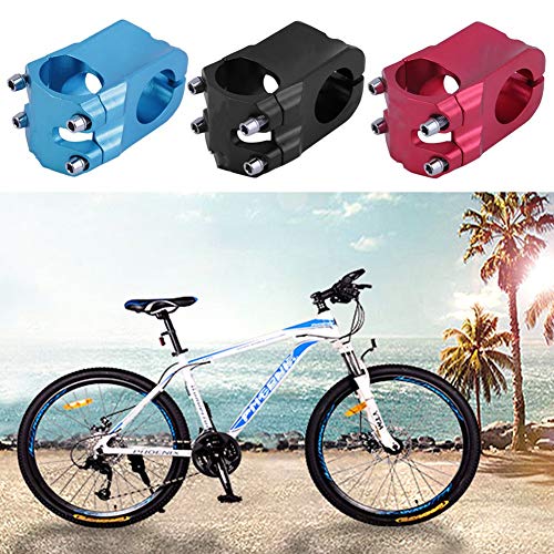 lujiaoshout Bicicleta Vástago de Aluminio de Bicicletas de montaña de la aleación Madre Manillar Corto para la mayoría de Bicicletas, Bicicleta de Carretera, MTB, BMX, Fixie Engranaje Negro