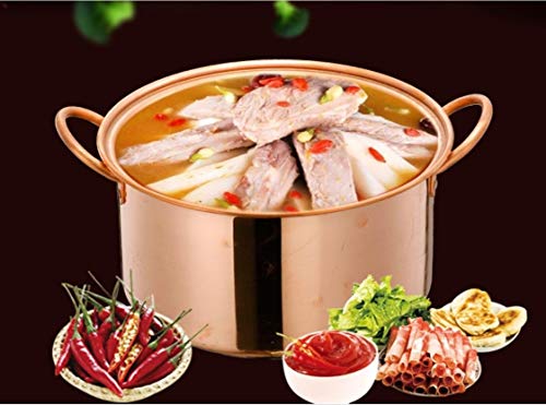 LULUDP Batería de Cocina Sartenes y ollas Cazuela Sopa Olla Hecha a Mano Cobre Sopa Olla estofado Estufa de Gas profundizar Gruesa Cobre Olla Cobre Olla Cobre Olla Inicio Olla desayun