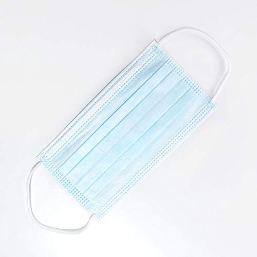 Lundybright Mascarilla Médica Certificada CE, Tipo 1 de 3 Capas, Blanco y Azul (Paquete de 50 Máscaras)