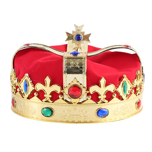 LUOEM Corona para Rey Corona del Rey Royal Jeweled Sombrero Accesorio de Corona Rey Favores de Fiesta de Carnaval