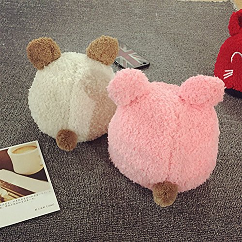 LUOEM Gorro Punto Bebe con Orejas de Gato Oso Sombrero Gorra Gorro de Lana para Bebes Niños Niñas Invierno Beige