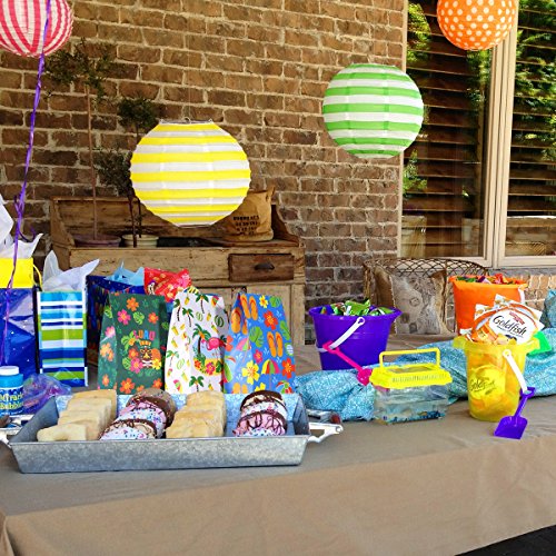 LUOEM Luau Hawaii Paper Treat Bolsas Summer Party Favor Bolsas de caramelo Bolsitas de papel Treat para Summer Boda Cumpleaños Baby Shower Party Gift Candy Cookie Cupcake Toy (Paquete de 12)