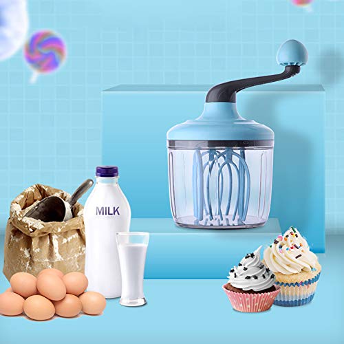 LUOXIN Batidora de huevo con cremallera Manual de acero inoxidable Multifuncional Manual Batidor de huevo de plástico Herramienta de cocina