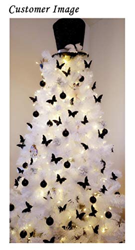 Luxbon 100p 3D Papel Negro Mariposa Pegatinas de Pared Decors