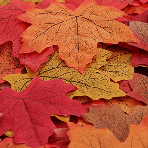 Luxbon 150 Hojas de Arce Otoño Papeles Artificiales Multicolor Decoración para Boda Fiesta Escaparate