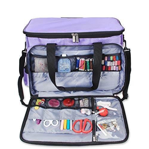 Luxja Bolsa para Máquina de Coser, Funda Maquina de Coser, Maleta Maquina Coser Organizador de Accesorios de Tejer (No Incluido Accesorios)