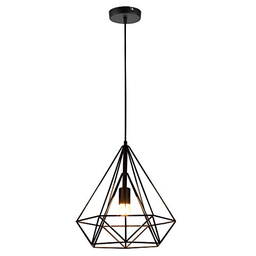 [lux.pro] Lámpara de techo moderna negro metal look industrial [1 x E27] longitud 200cm