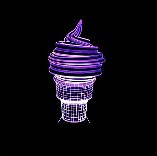 Luz de la noche Novedad USB 3D iluminación creativa visual helado luz de noche bebé dormir luz de noche led decoración de fiesta de Navidad juguete de regalo para niños