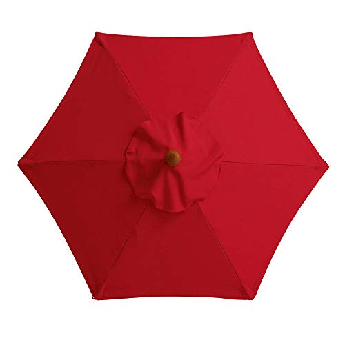 LYXMY Cubierta de tela para sombrilla de repuesto, 2 m/6 brazos, cubierta de tela para sombrilla de jardín, antiultravioleta, resistente al agua, No nulo, Rojo, Tamaño libre