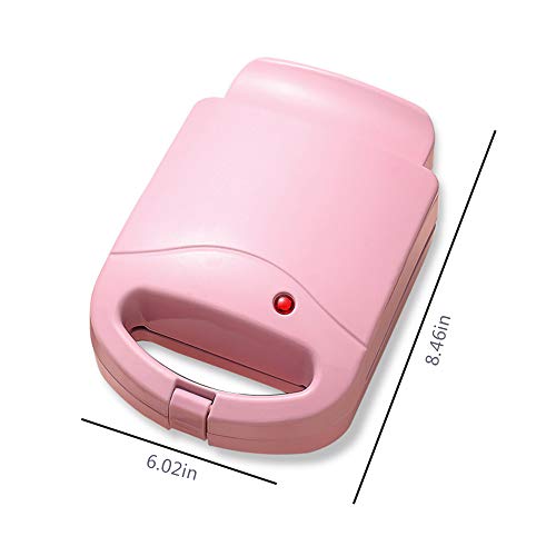 LZ Sandwichera eléctrica de Prensa compacta, Parrilla, gofres, Tortilla, Adecuada para 2-3 Personas, Oficina, Cocina doméstica, sandwichera Placa de Revestimiento Antiadherente, Rosa