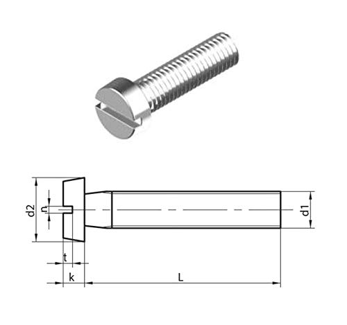 M6 x 25 mm ranurado queso tornillos de cabeza (DIN 84) T304 acero inoxidable (A2) tamaño del paquete: 24