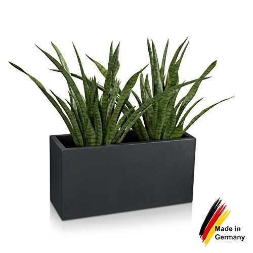 Maceta, Jardinera VISIO 40 de plástico - 80x30x40 cm - color: gris antracita