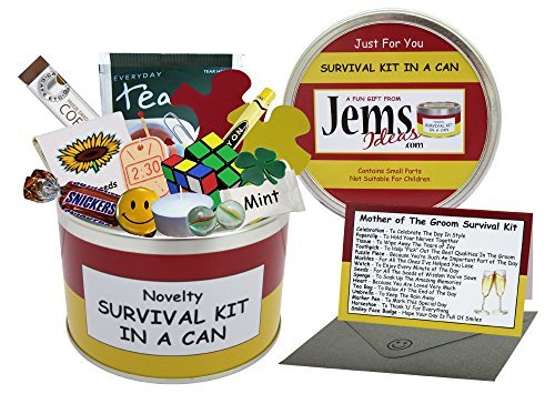 Madre de el novio Kit de supervivencia en una lata. Humor regalo – boda gracias regalo/favor/a favor. Mamá/madre presente y tarjeta todo en uno. Puedes personalizar su puede color