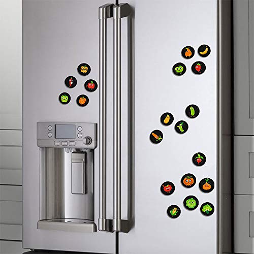 MAGDUM 20 imanes Cocina Refrigerador Frutas&Verduras-Imán de Pizarra,Imán de Nevera,Oficina-Decorativa para Hogar,Cocina,Escuela-Emoji Imán Nevera&Pizarra-Juegos Educativo para niños