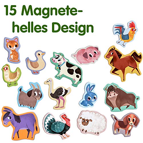MAGDUM Imanes Animales Granja Infantil para niños - Imanes Nevera Grandes - Juguetes EDUCATIVOS lenguaje bebé 3 años - Imanes magnética para Aprender - Teatro de imán para niños
