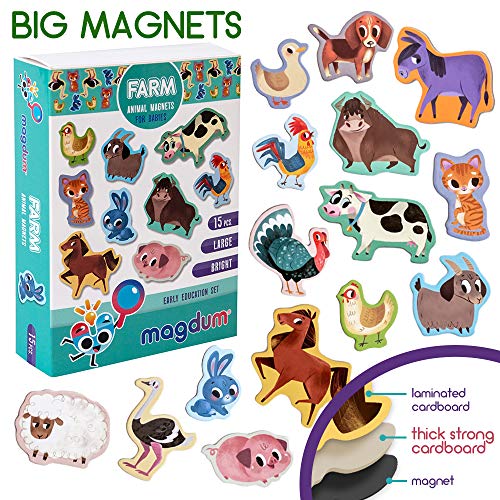 MAGDUM Imanes Animales Granja Infantil para niños - Imanes Nevera Grandes - Juguetes EDUCATIVOS lenguaje bebé 3 años - Imanes magnética para Aprender - Teatro de imán para niños