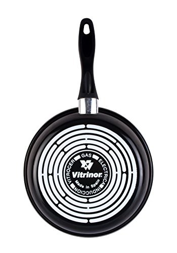 Magefesa Black Sartén 18 cm de acero esmaltado, antiadherente bicapa reforzado, color negro exterior. Apto para todo tipo de cocinas, incluida inducción.