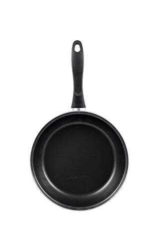 Magefesa Black Sartén 24 cm de acero esmaltado, antiadherente bicapa reforzado, color negro exterior. Apto para todo tipo de fuegos, incluida inducción.