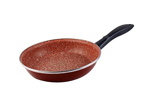 Magefesa Toscana Terracota Sartén 20 cm de Acero esmaltado, Antiadherente Multicapa Efecto Piedra, Color marrón Exterior. Apta para Todo Tipo con cocinas, incluida inducción, Borgoña
