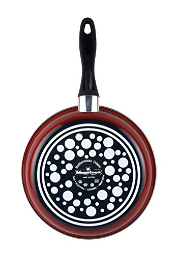 Magefesa Toscana Terracota Sartén 20 cm de Acero esmaltado, Antiadherente Multicapa Efecto Piedra, Color marrón Exterior. Apta para Todo Tipo con cocinas, incluida inducción, Borgoña